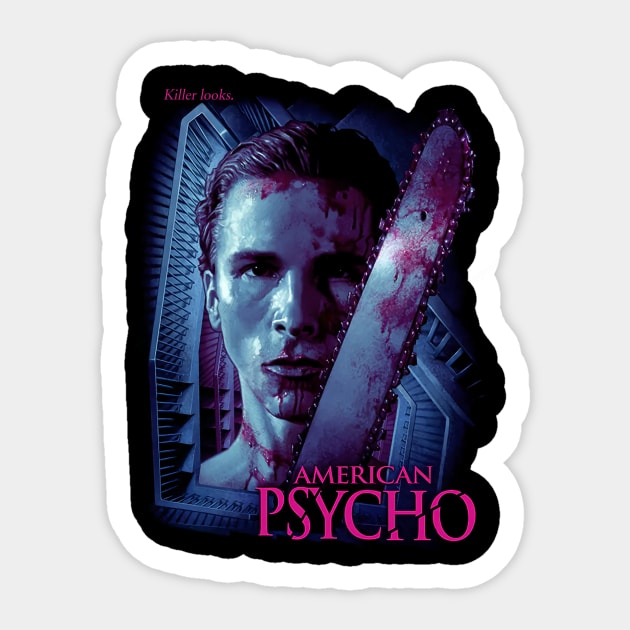 AMERICAN PSYCHo KILLER LOOKS Sticker by Visionary Canvas